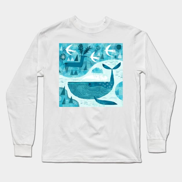 Whale and Deer Long Sleeve T-Shirt by Gareth Lucas